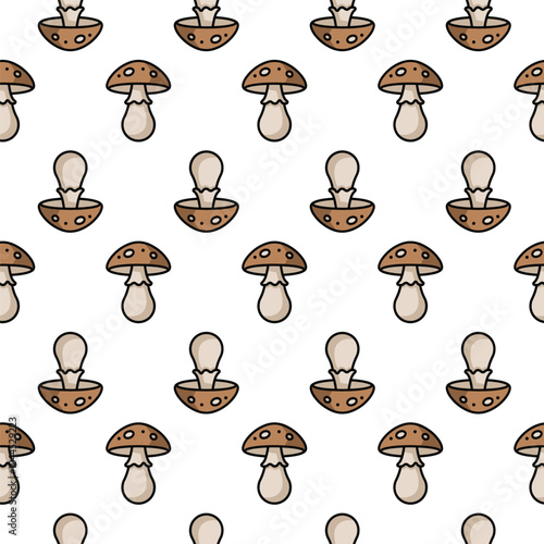 mushroom vector pattern design, seamless pattern background