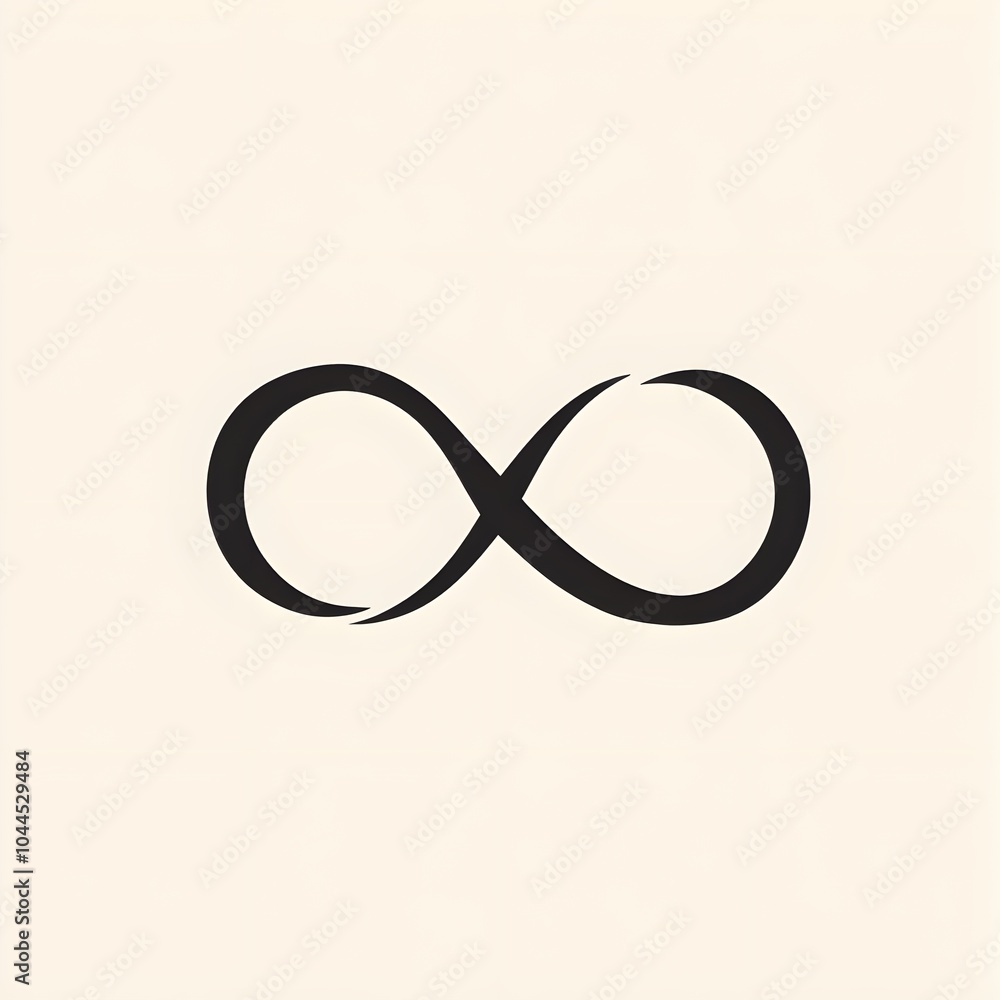 Fototapeta premium infinity symbol. infinity logo icon, sleek black infinity symbol with flowing, intertwining lines in minimalist style