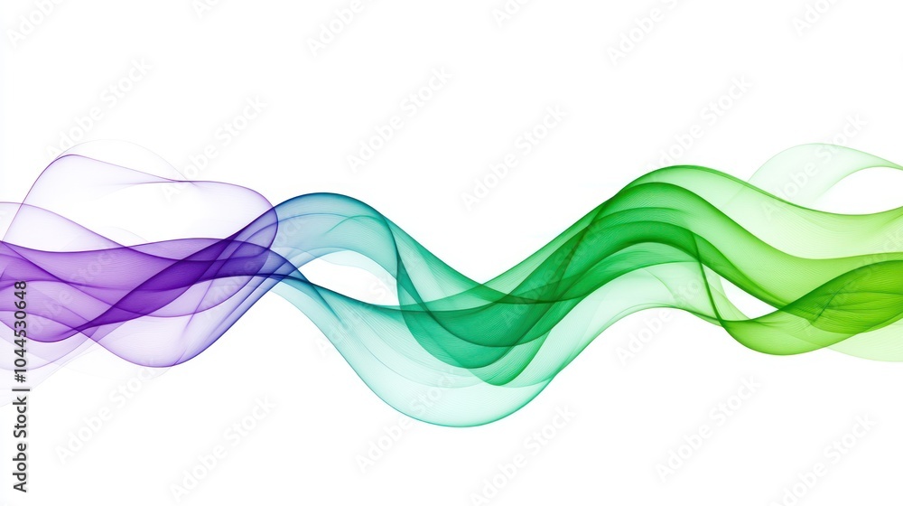 Abstract waves in purple and green create a fluid, dynamic visual effect. Abstract waves in purple and green create a fluid, dynamic visual effect.