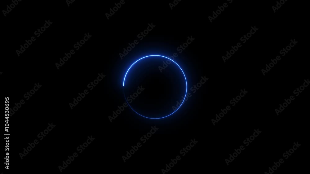 Abstract background blue red spectrum fluorescent light with neon circle LED animation 3D rendering Abstract background blue red spectrum fluorescent light with neon circle LED animation 3D rendering