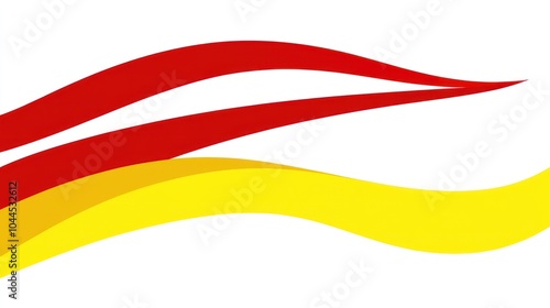 Abstract design featuring flowing red and yellow lines, suggesting movement and energy.