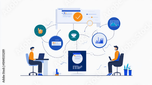 This design template features circles arranged in a way that helps visualize information. It's perfect for showing steps or options in a process, presentation, or workflow.