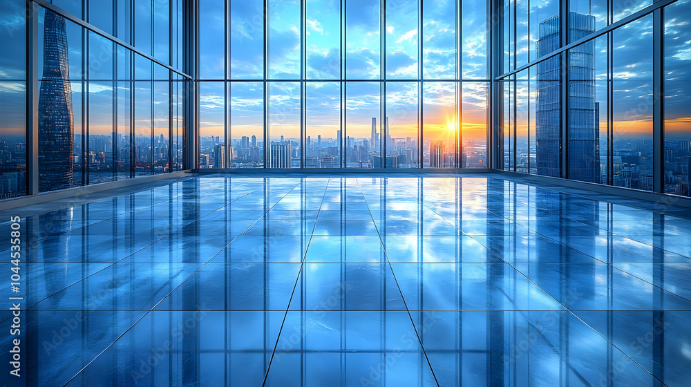 Cityscape View from a Modern Office Building Illustration Cityscape View from a Modern Office Building Illustration