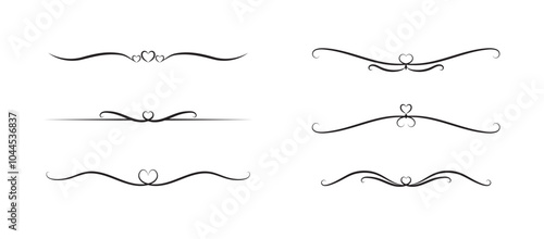 Set of Vintage decorative lines. text dividers. Line border. Lines separators, Borders, Vintage dividers, Underline elements. Vector illustration