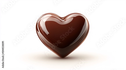 heart shaped chocolate isolated on white background, valentine's day concept