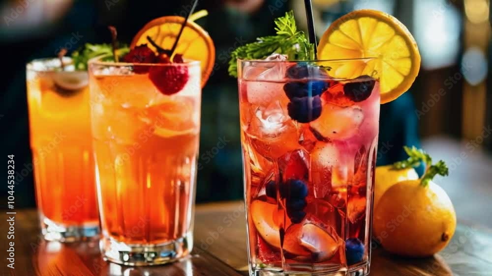 cocktail with ice and lemon cocktail with ice and lemon