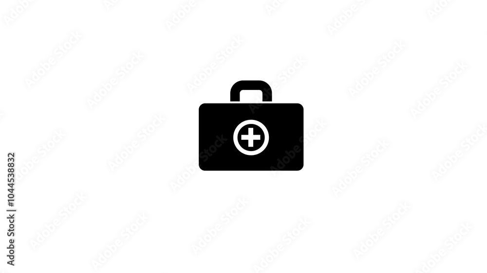 Medical bag icon animated on a white background. Medical bag icon animated on a white background.