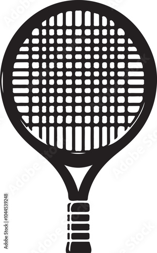 Black racket silhouette vector illustration, solid white background