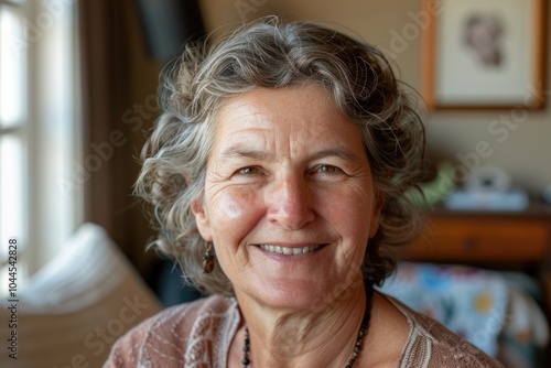 Portrait Of A Mature Woman Smiling At The Camera At Home Portrait Of A Mature Woman Smiling