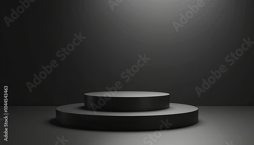 Sleek Black Friday Podium Design with High-Contrast Visuals for Maximum Appeal.