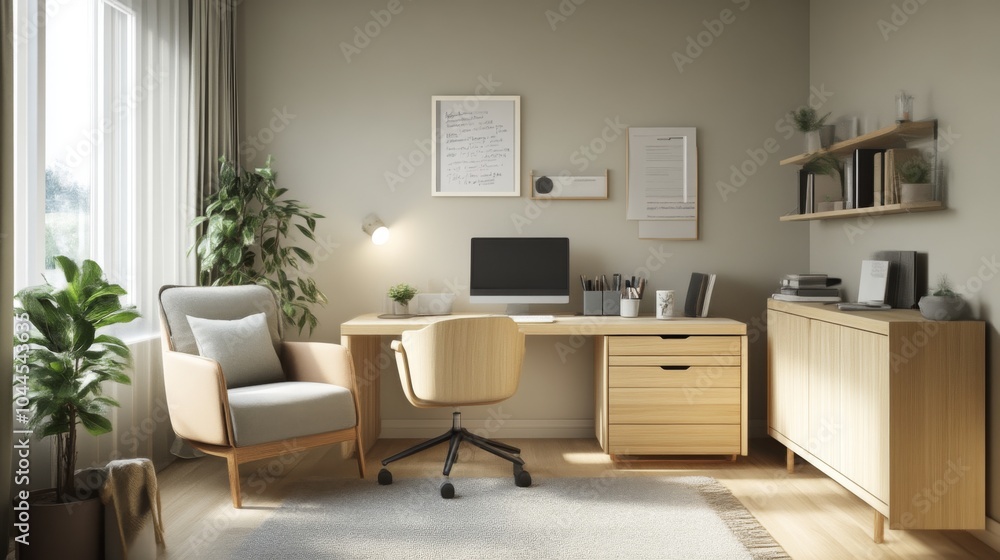 Modern Home Office Design with Minimalist Decor and Natural Light Modern Home Office Design with Minimalist Decor and Natural Light