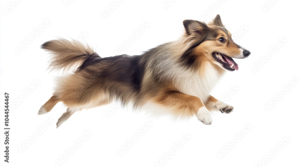 A Playful Dog Leaping Through The Air A Playful Dog Leaping Through The Air
