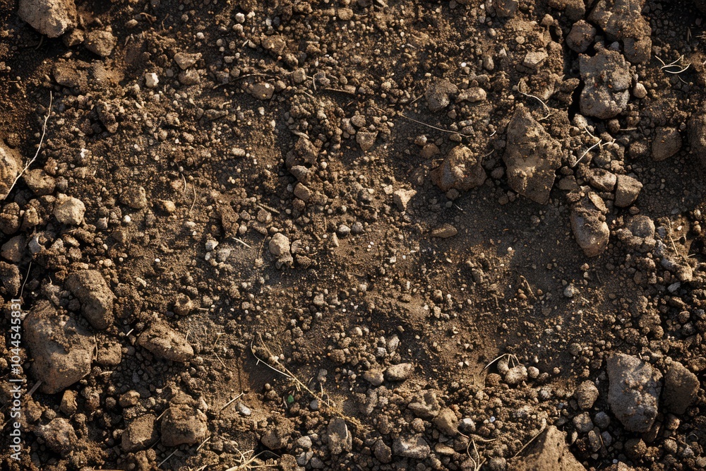 Brown dry soil background At the top view Brown dry soil background At the top view