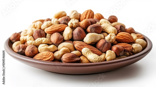 A bowl filled with a variety of nuts