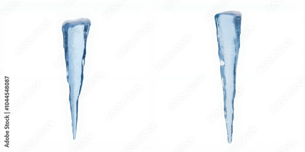 Icicles, white isolate background Icicles, white isolate background