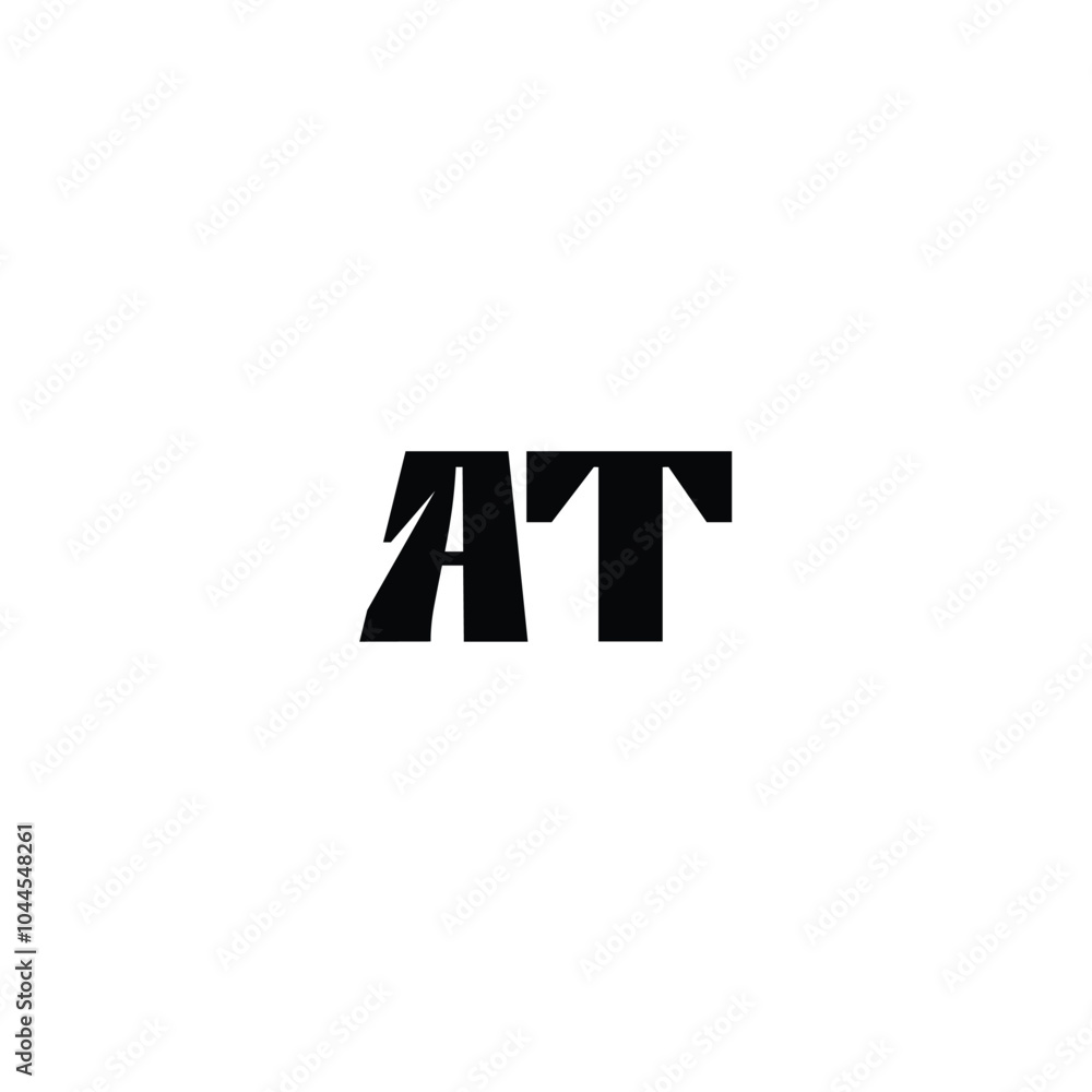 Obraz premium AT monogram logo design letter text name symbol monochrome logotype alphabet character simple logo