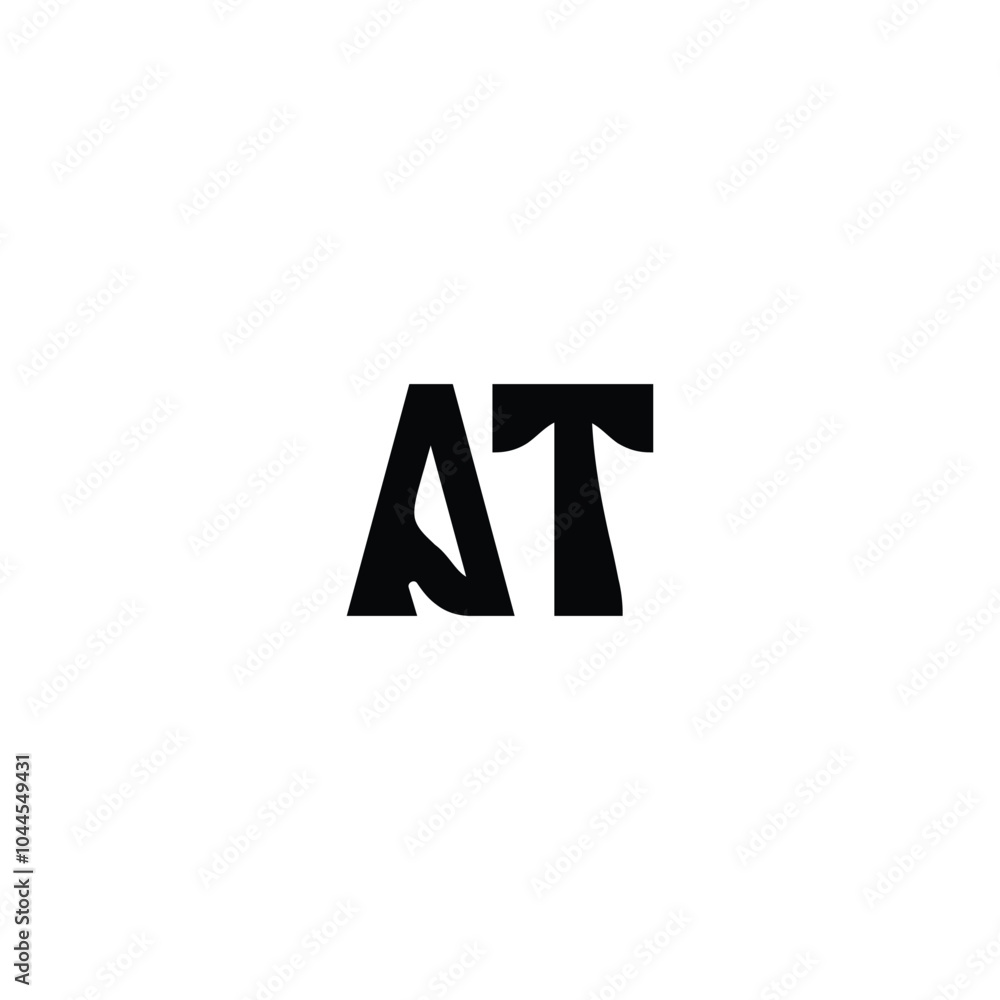 Fototapeta premium AT monogram logo design letter text name symbol monochrome logotype alphabet character simple logo