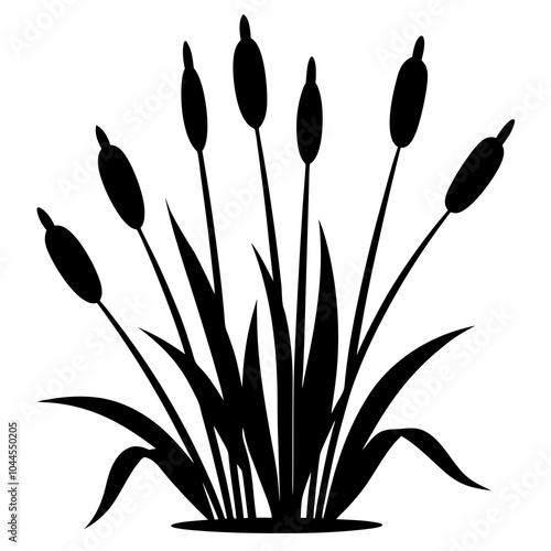 Cattail Silhouette vector illustration