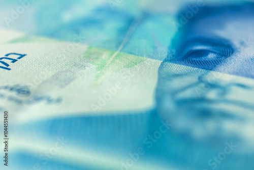 a part of the 200 shekel bill was photographed in close-up photo