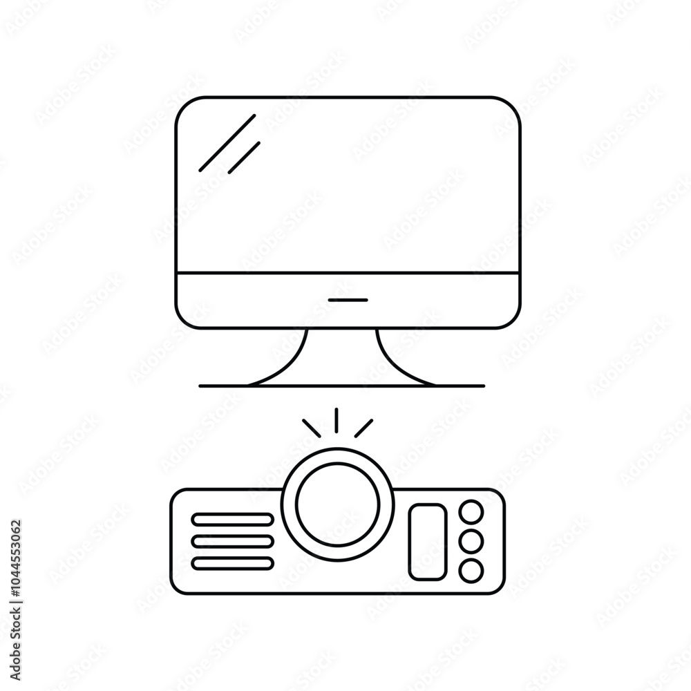 Floor Lamp line icon with white background vector stock illustration Floor Lamp line icon with white background vector stock illustration