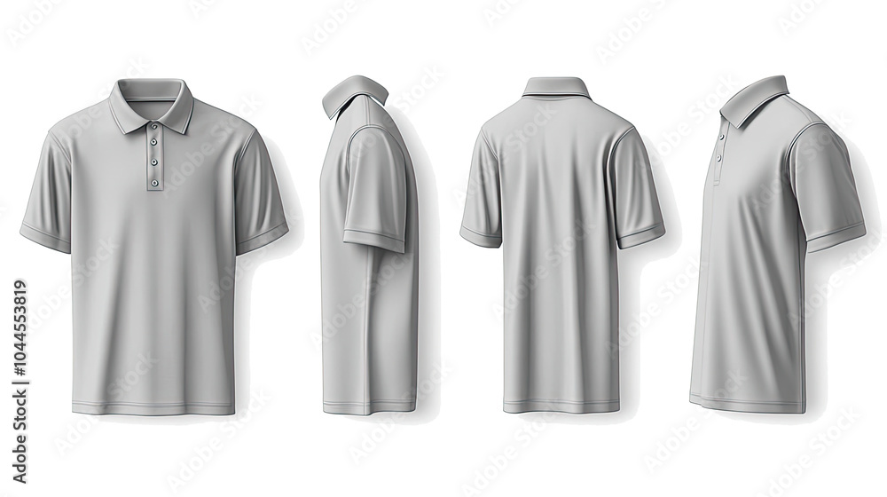 Gray Polo T-Shirts in Various Views on Transparent Background Generative AI Gray Polo T-Shirts in Various Views on Transparent Background Generative AI