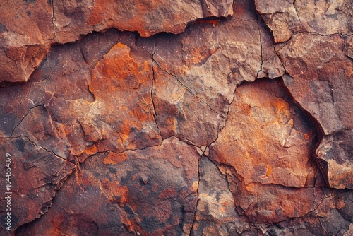 Red brown stone texture for design. Cracked rough wide.