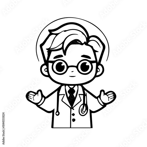 vector illustration of a cute cute doctor 