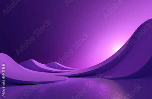 Purple wave abstract background, minimalist curved surface design