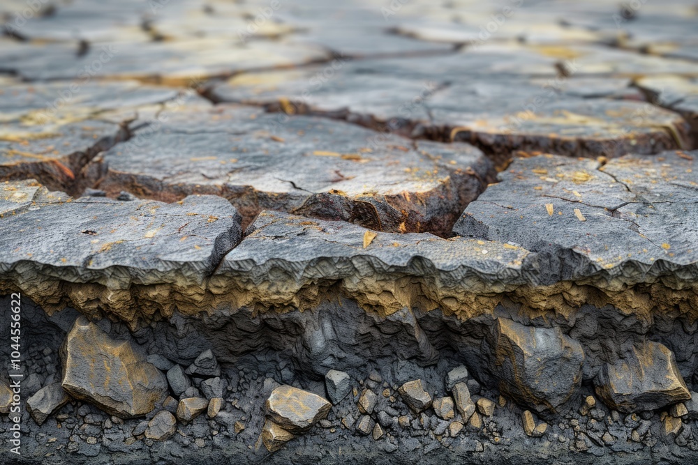 The curb erosion from storms. To indicate the layers of soil and rock. The curb erosion from storms. To indicate the layers of soil and rock.