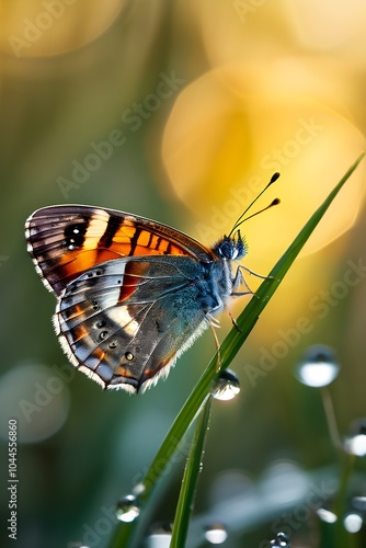 Close-up macro of a meadow brown butterfly (Maniola jurtina) photo