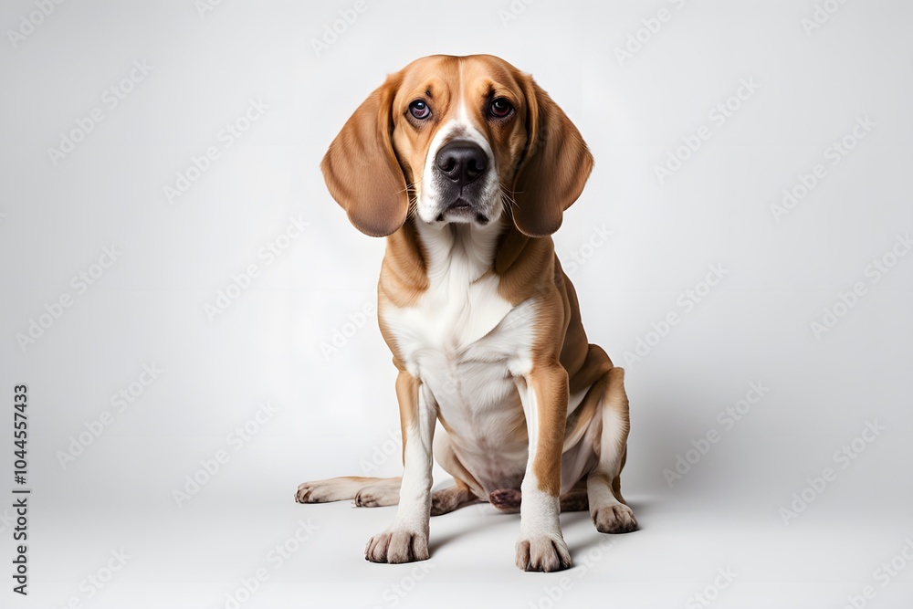 Beagador dog on white background, Ai Generated Beagador dog on white background, Ai Generated