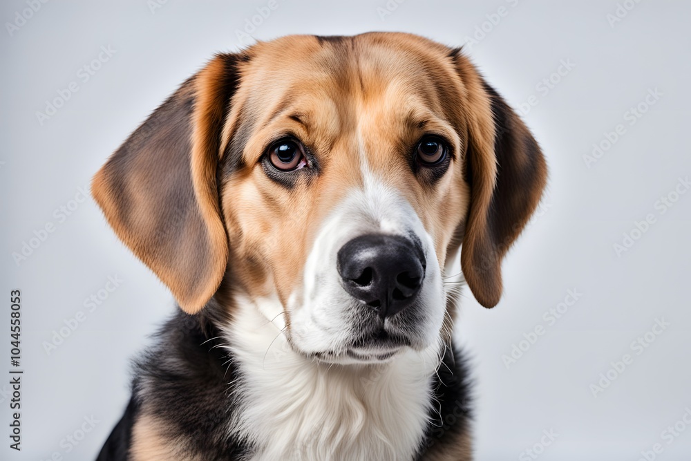 Beagle shepherd dog on white background, Ai Generated Beagle shepherd dog on white background, Ai Generated