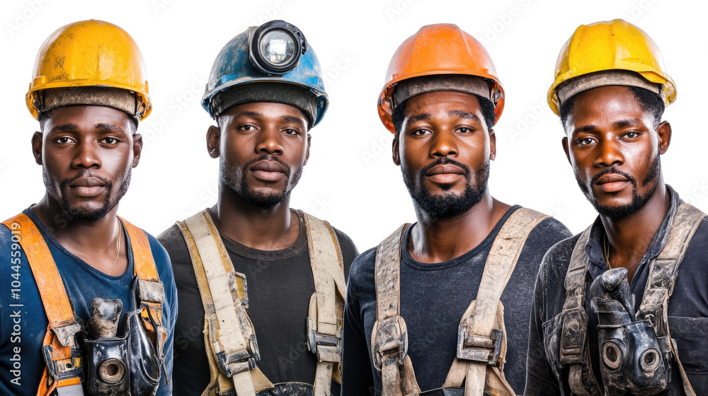 Portraits of Black Male Construction Workers Showcasing Teamwork ...