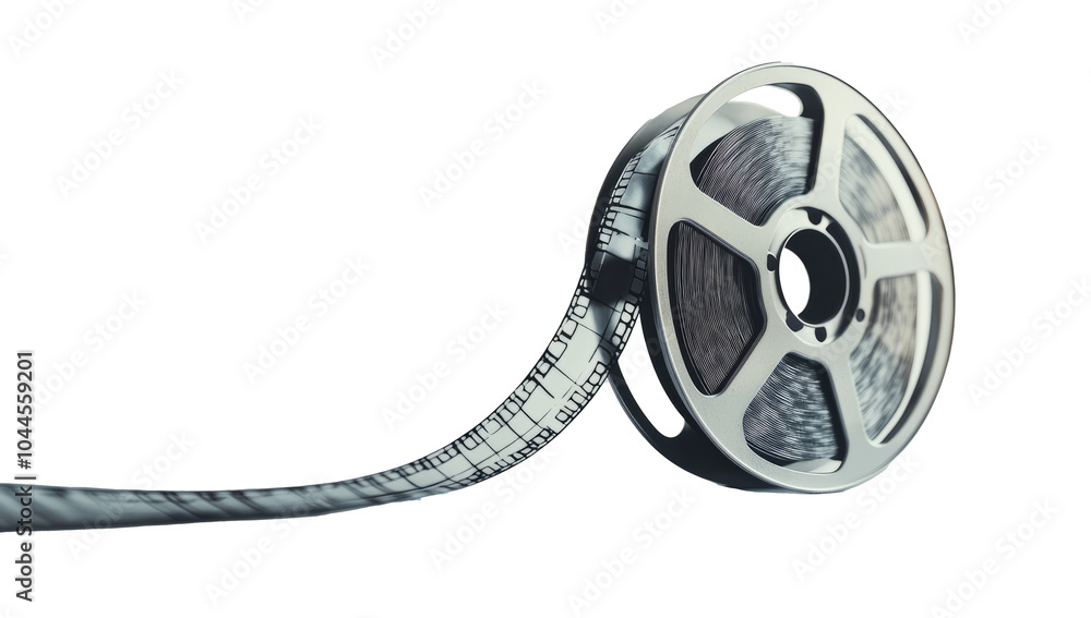 Naklejka premium old film reel isolated on white