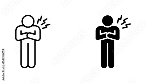 Heart attack linear icon set. Myocardial infarction. Cardiovascular disease. vector illustration on white background
