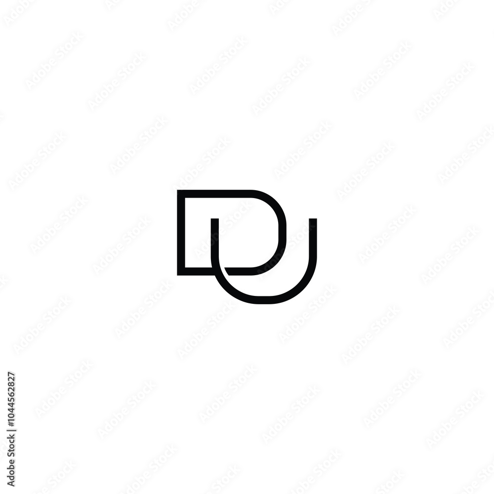 DU monogram logo design letter text name symbol monochrome logotype alphabet character simple logo