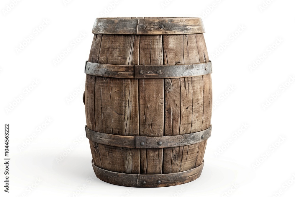 Wooden barrel isolated on a white background Wooden barrel isolated on a white background
