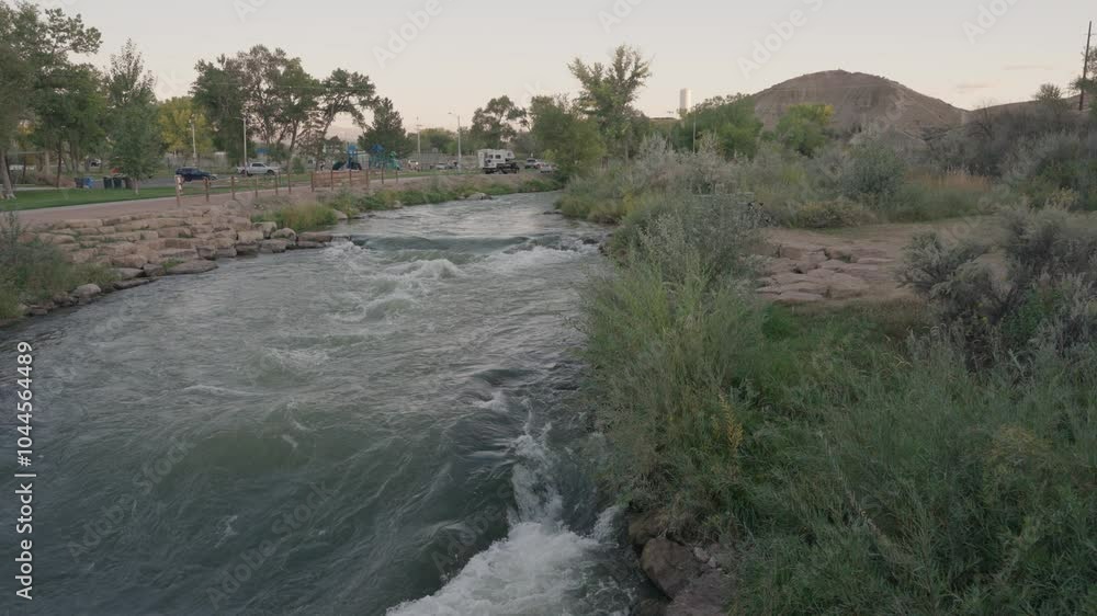 Monstrose Cerise Riverbottom Park with Uncompahgre River in Colorado USA