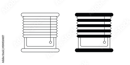 window blind set icon with white background vector stock illustration