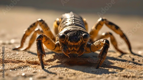 Whip Scorpion,  A Close-Up of a Whip Scorpion in the Desert Sand photo