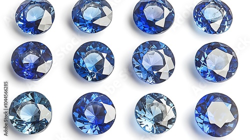 Blue Sapphires Collection Gemstones Jewelery Jewelry Gems Precious Stones Round Cut Shiny Sparkle Luxury Facets Gemstones Diamonds Miner