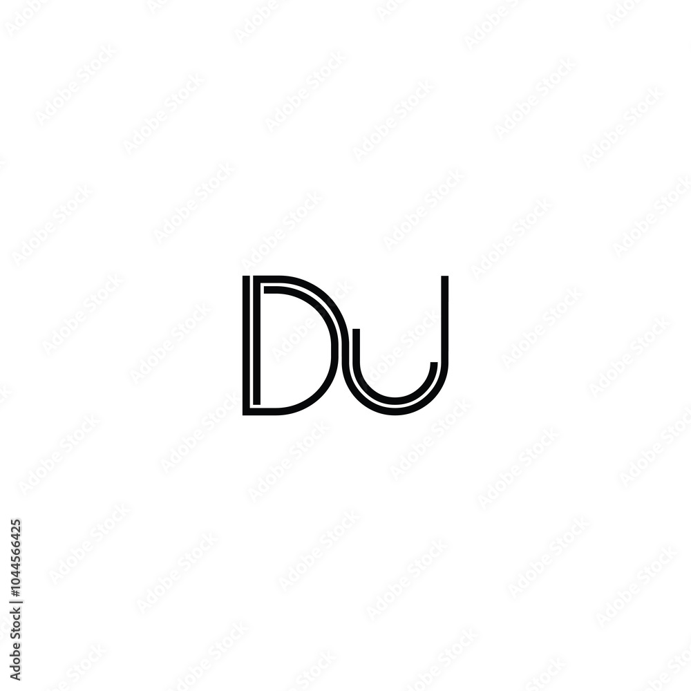 DU monogram logo design letter text name symbol monochrome logotype alphabet character simple logo DU monogram logo design letter text name symbol monochrome logotype alphabet character simple logo