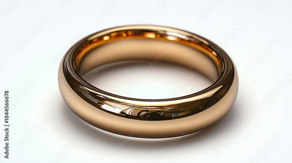 Gold Wedding Band Ring Isolated on White Background Gold Wedding Band Ring Isolated on White Background