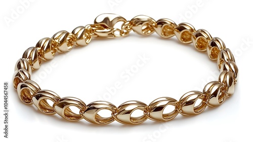 Gold Chain Bracelet Jewelry Fashion Accessory Isolated White Background