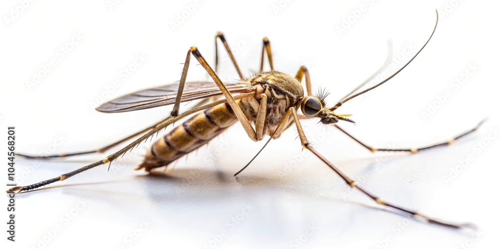 Mosquito death on white background with copy space Mosquito death on white background with copy space