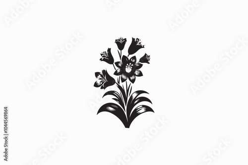 A Bluebell flower vector silhouette image made by adobe illustrator..eps