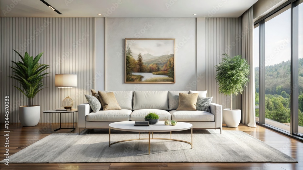 Luxury Minimalist Living Room Design with White Sofa, Elegant Coffee Table, and Artistic Wall Frames for Modern Interior Inspiration Luxury Minimalist Living Room Design with White Sofa, Elegant Coffee Table, and Artistic Wall Frames for Modern Interior Inspiration