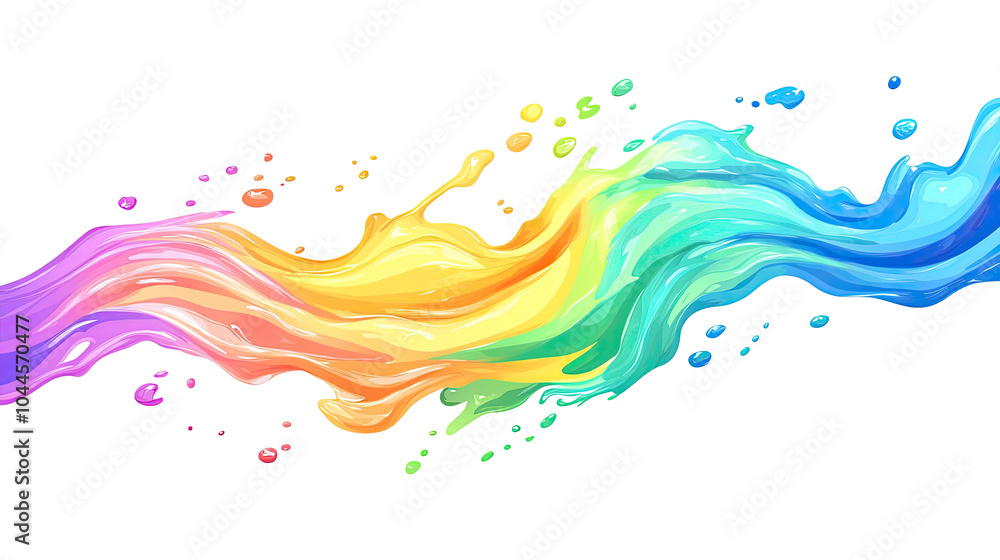 Vibrant Rainbow Splashes Set Against a Transparent Background Generative AI Vibrant Rainbow Splashes Set Against a Transparent Background Generative AI