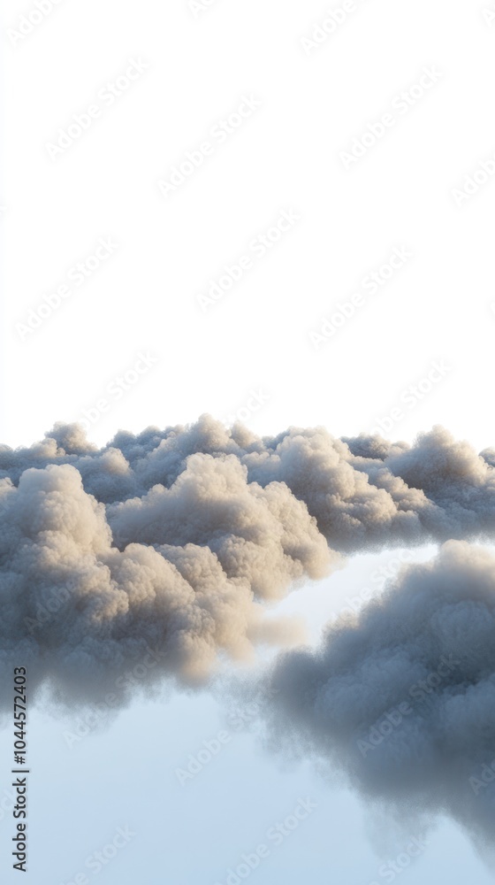 Fototapeta premium A serene view of fluffy clouds reflecting on a calm surface, evoking tranquility.