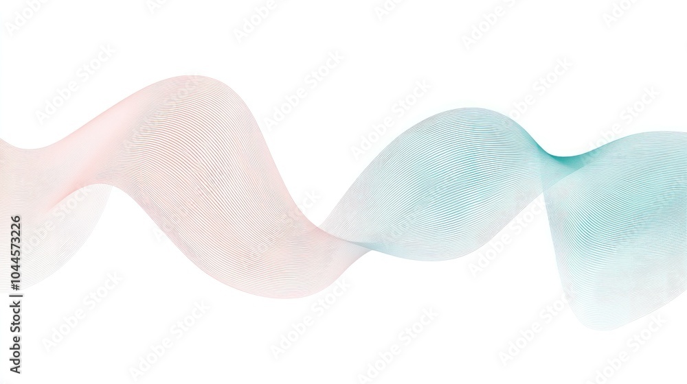 Fototapeta premium A flowing abstract wave design in soft pastel colors.